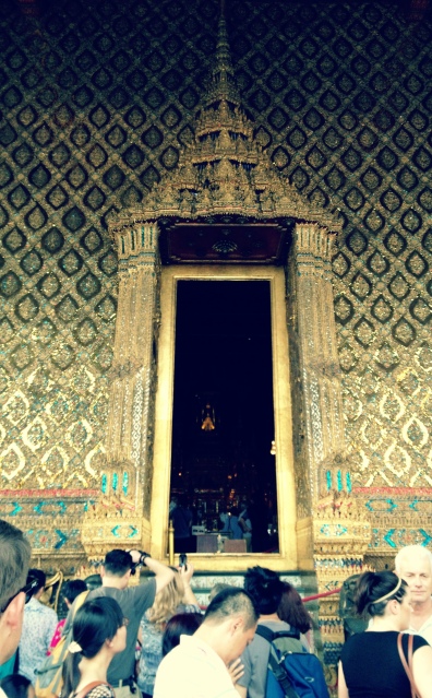 The Emerald Buddha, or as close as they would allow me to take a picture of it.