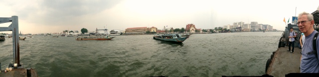 Waiting for a ferry on the Chao Phraya River.